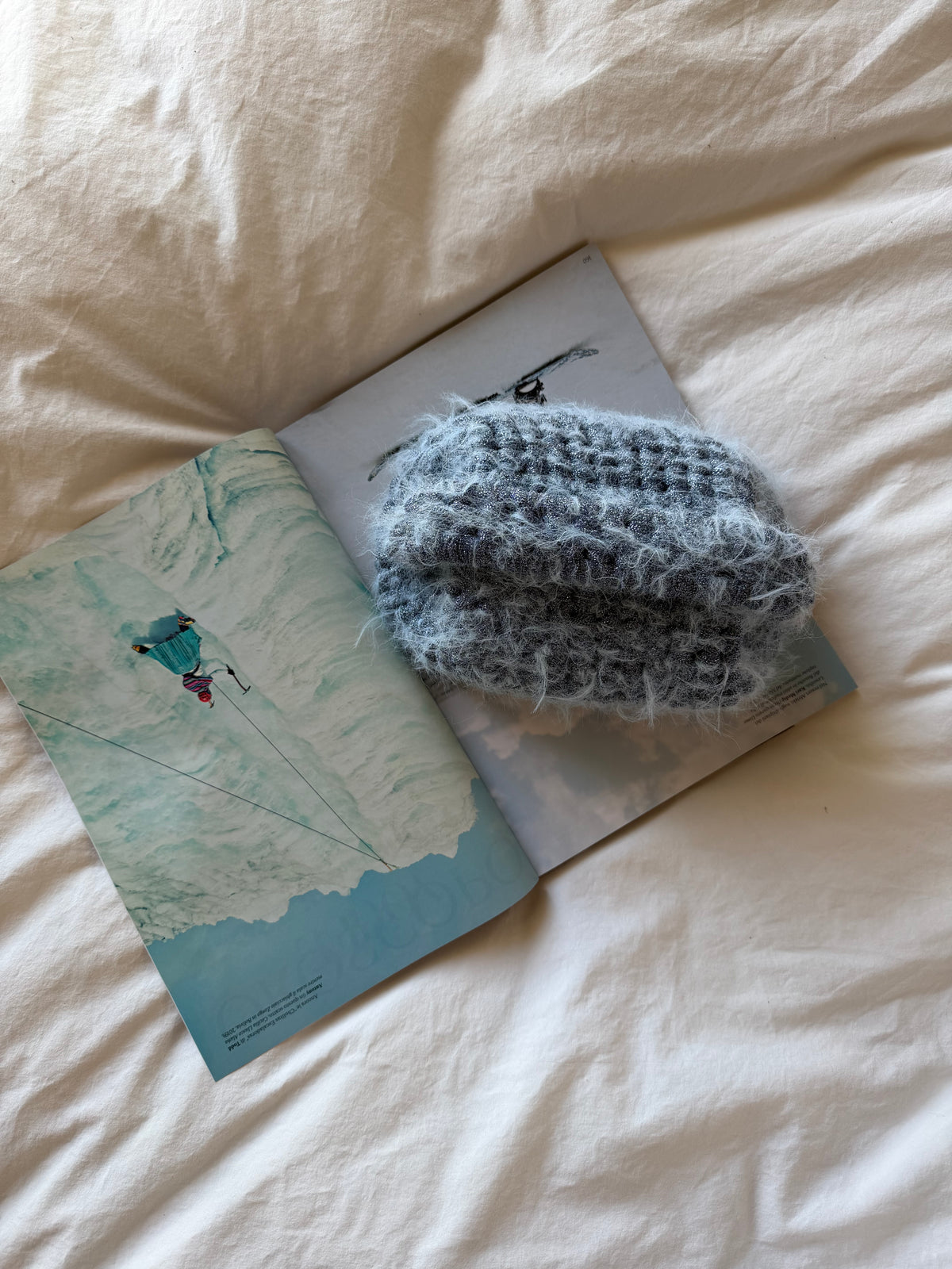FLUFFY CLOUD bag standard// azzurra lurex con manico