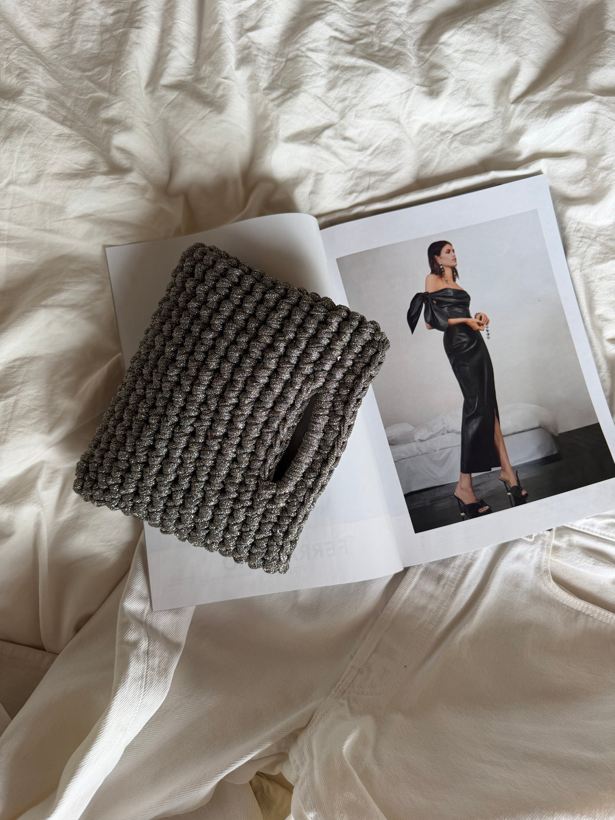 MINOU bag standard// grigia chiara lurex