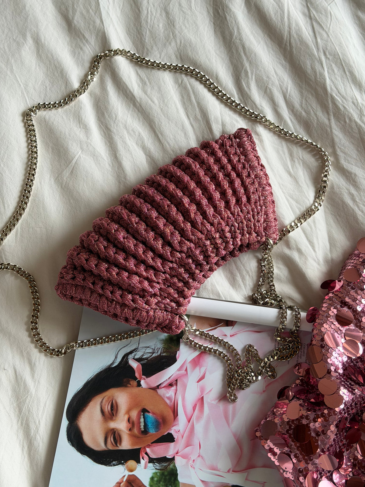 BONBON bag mini// rosa lurex