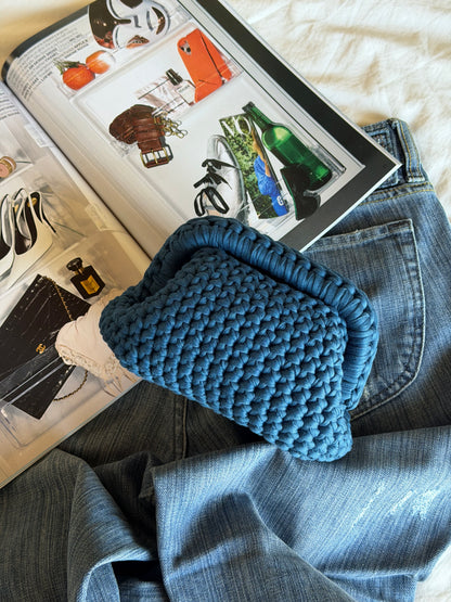CLOUD bag mini// petrolio con manico