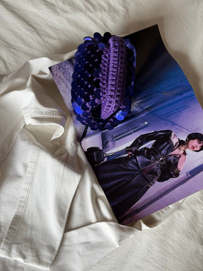 DISCO CLOUD bag mini//viola con manico