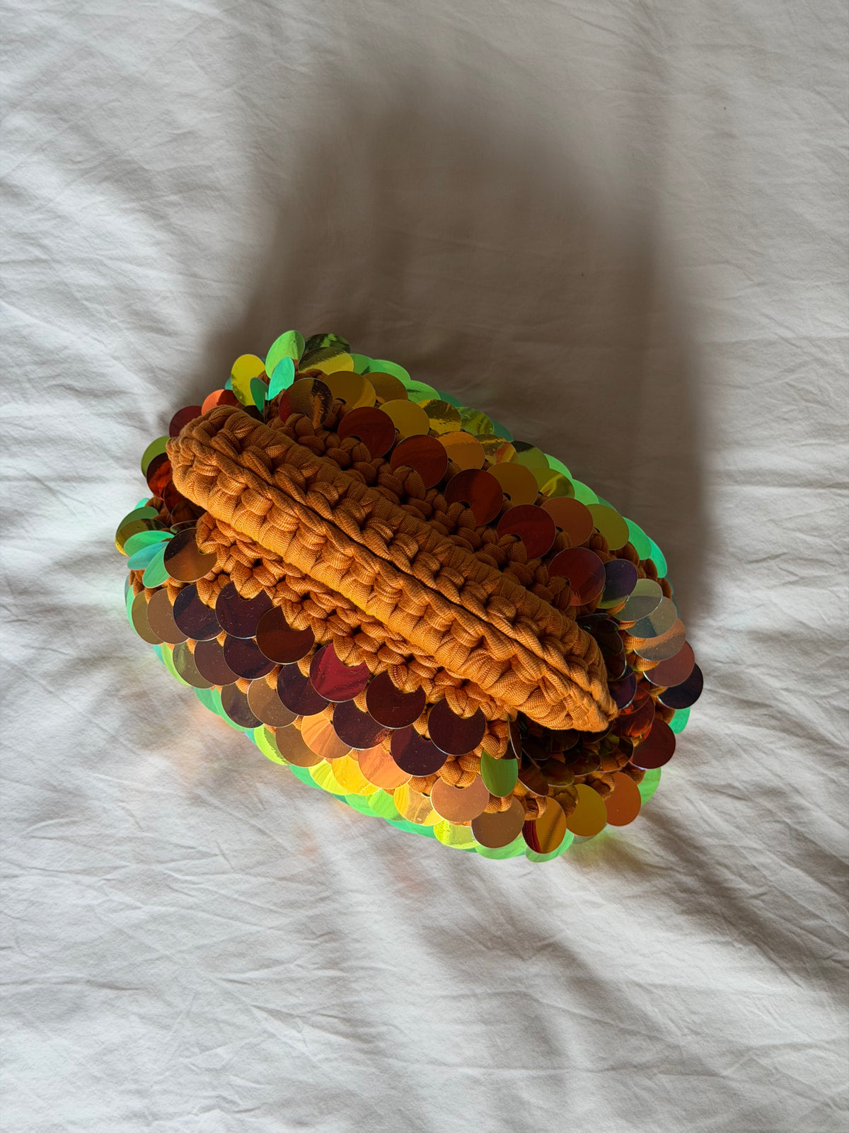 DISCO CLOUD bag mini// holo ocra con manico