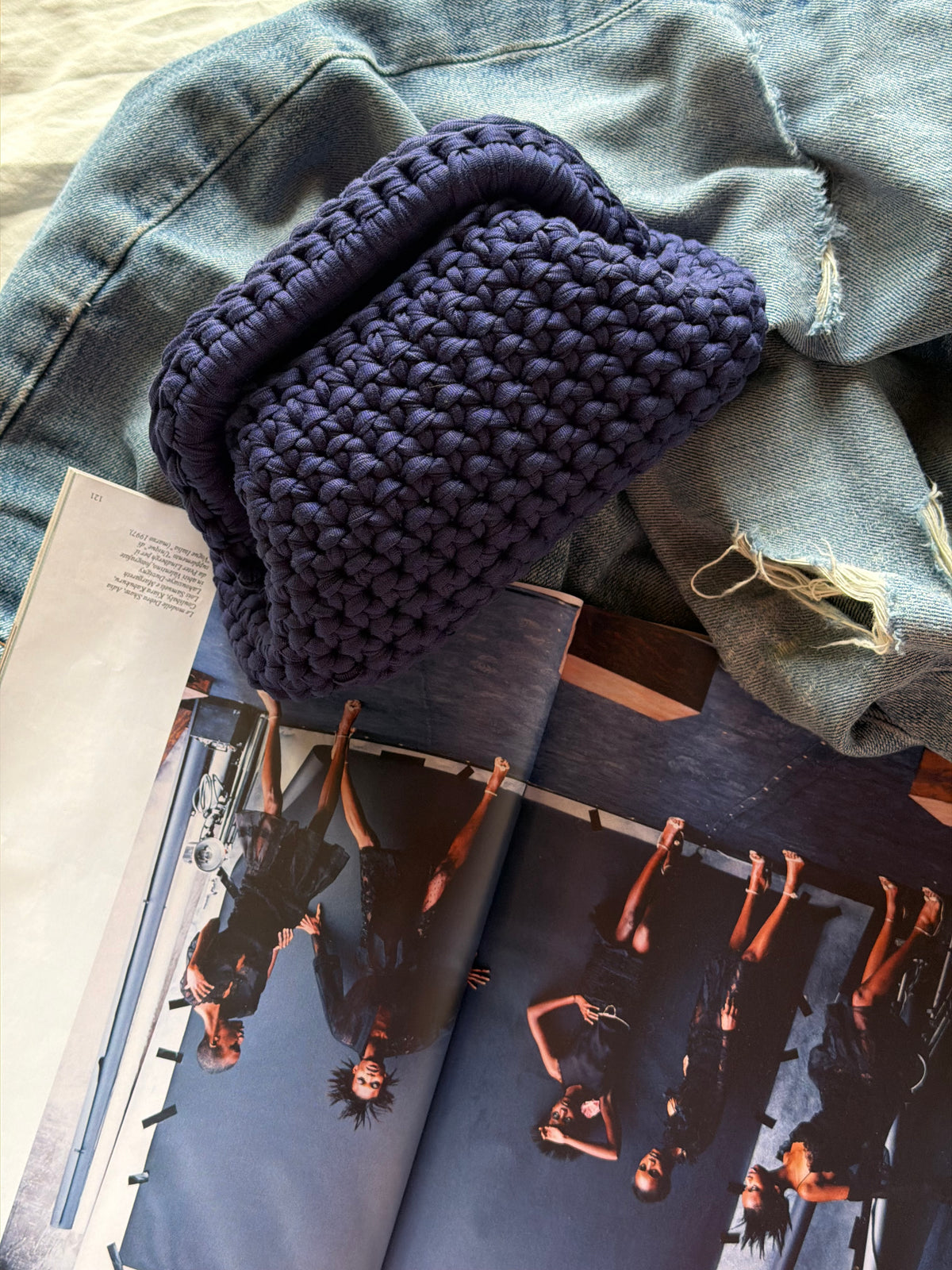 CLOUD bag mini// blu Navy con manico