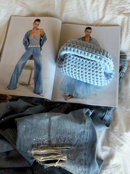 CLOUD bag mini// celeste baby con manico