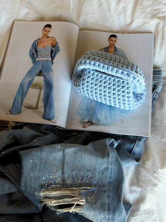 CLOUD bag mini// celeste baby con manico