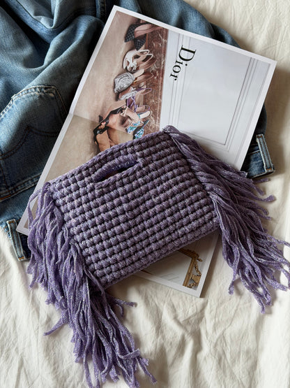MINOU bag standard// lilla lurex con frange