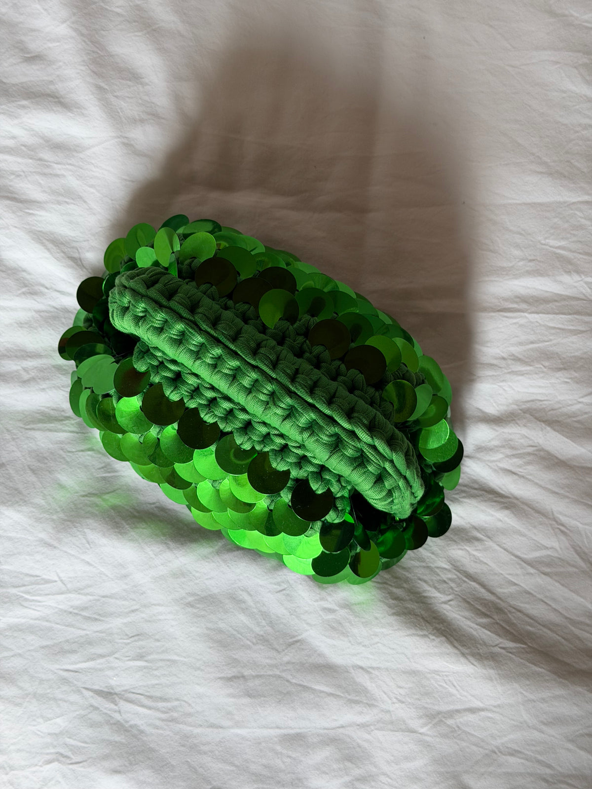 DISCO CLOUD bag mini// verde con manico