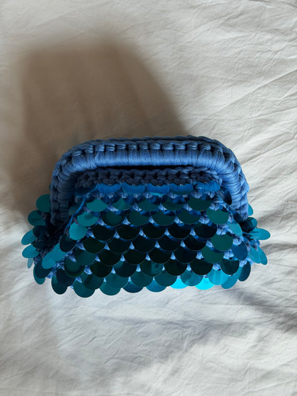 DISCO CLOUD bag mini// turchese con manico