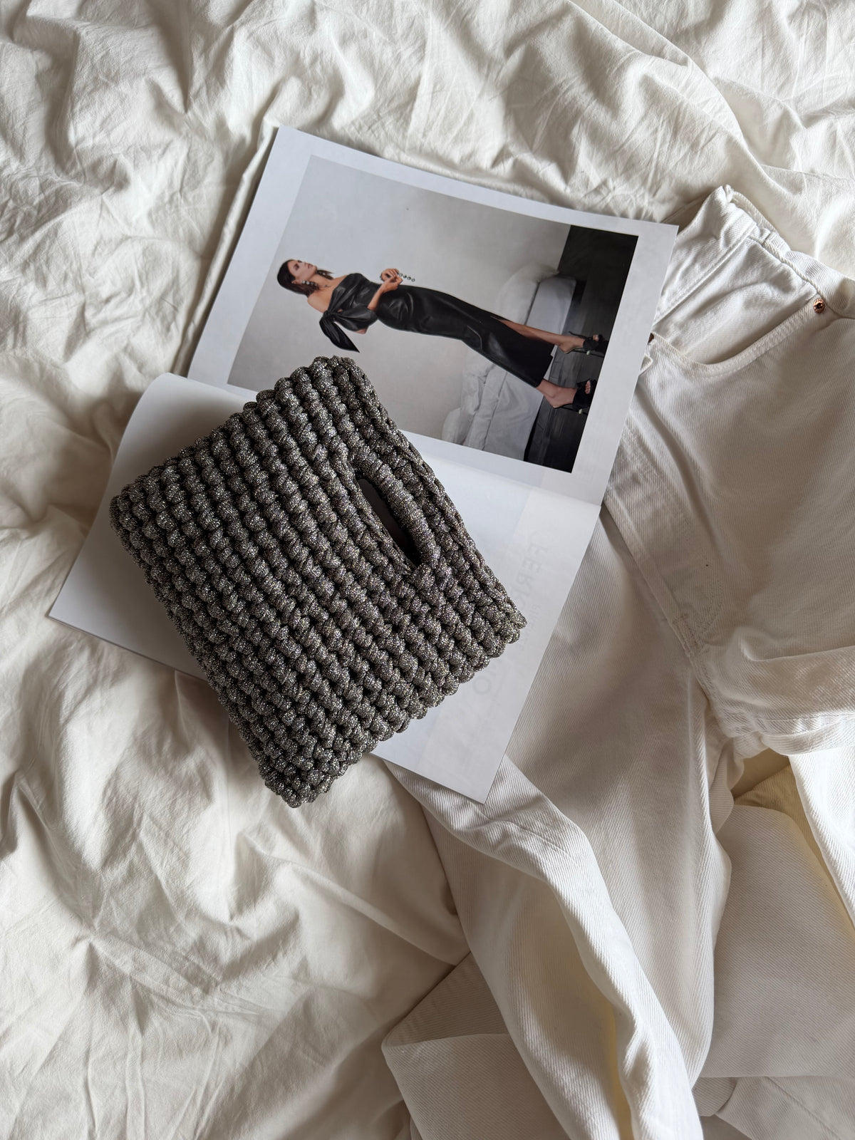 MINOU bag standard// grigia chiara lurex