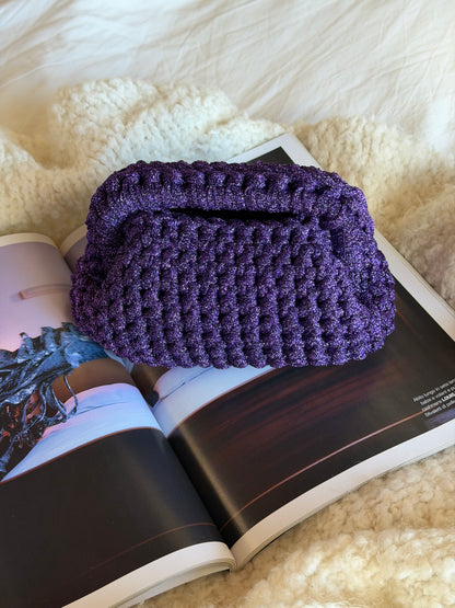 CLOUD bag mini// viola lurex con manico