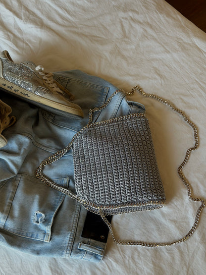 STAR bag standard// grigio chiaro lurex