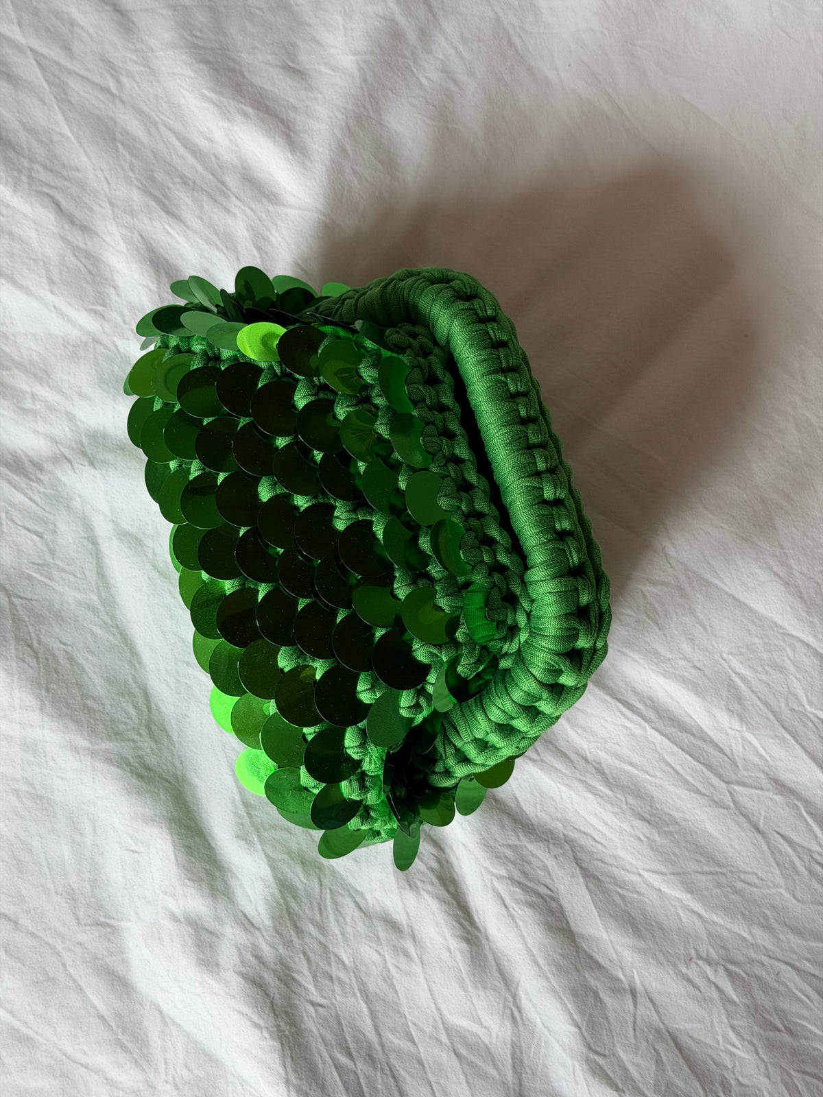DISCO CLOUD bag mini// verde con manico