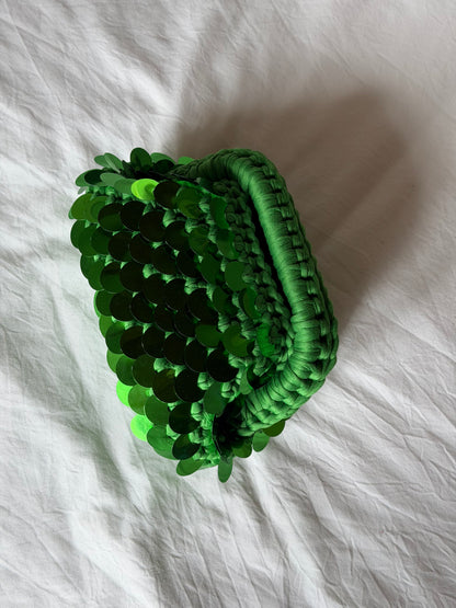 DISCO CLOUD bag mini// verde con manico