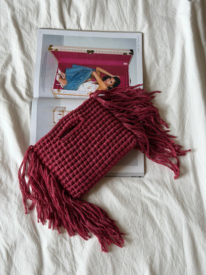 MINOU bag standard// fucsia lurex con frange