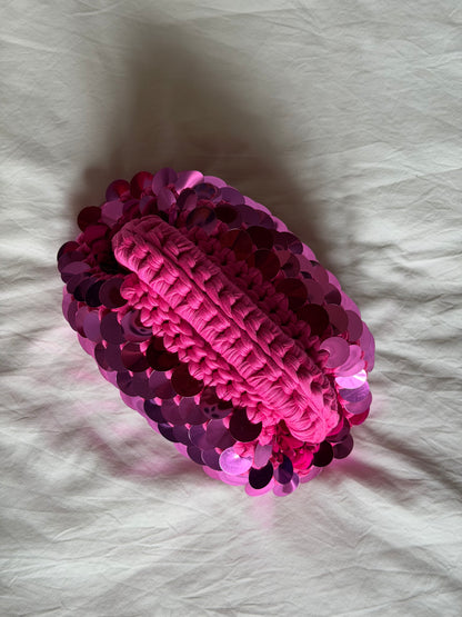 DISCO CLOUD bag mini// fucsia con manico
