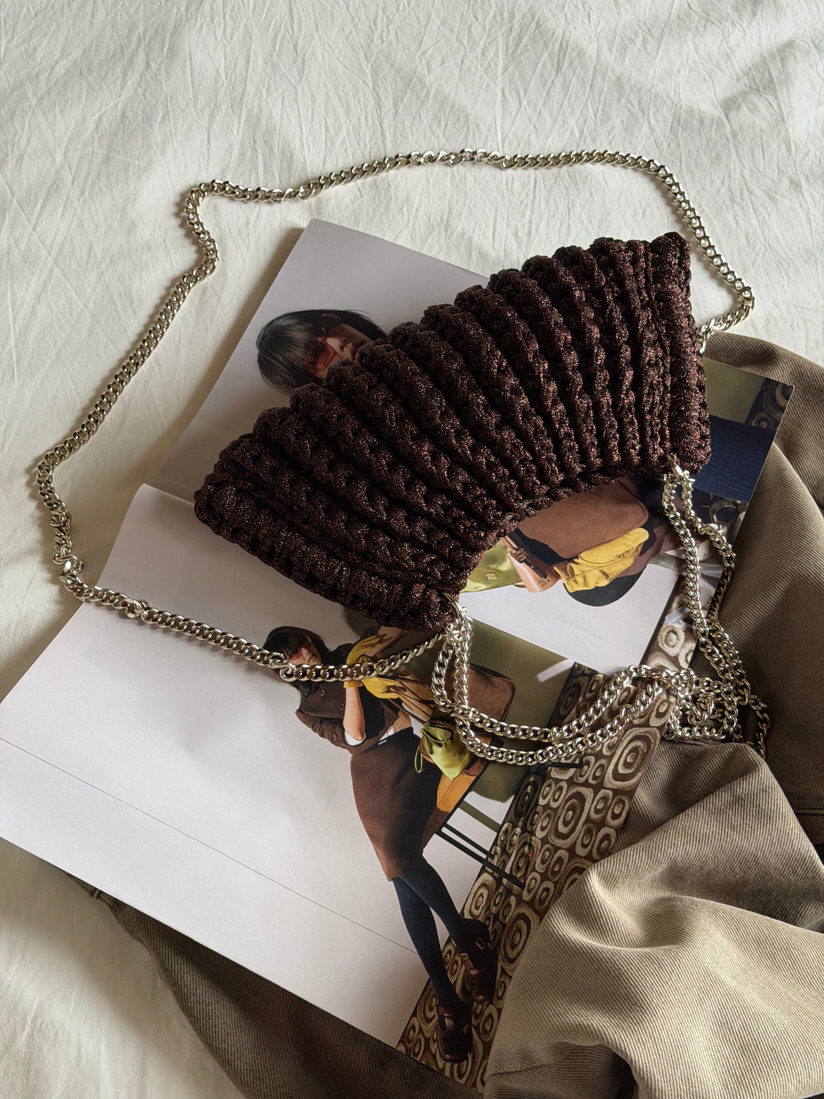 BONBON bag mini// marrone lurex