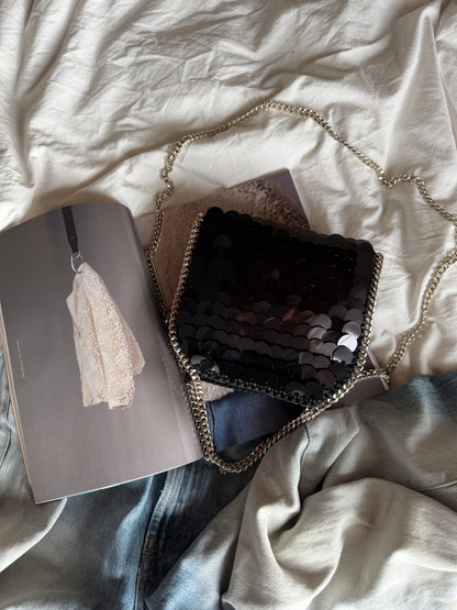 STAR bag mini// nera con paillettes