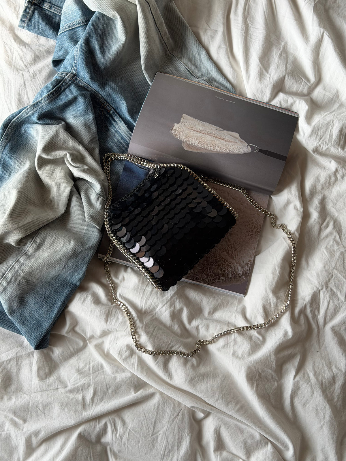 STAR bag mini// nera con paillettes