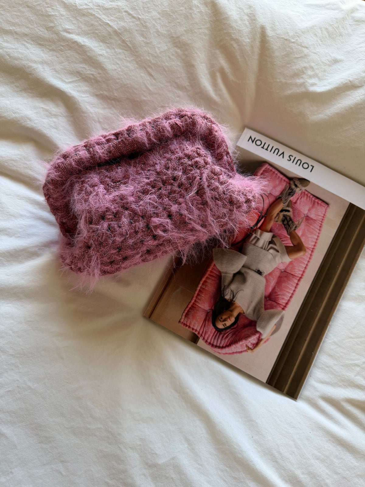 FLUFFY CLOUD bag standard// rosa lurex con manico