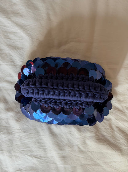 DISCO CLOUD bag mini//blu con manico