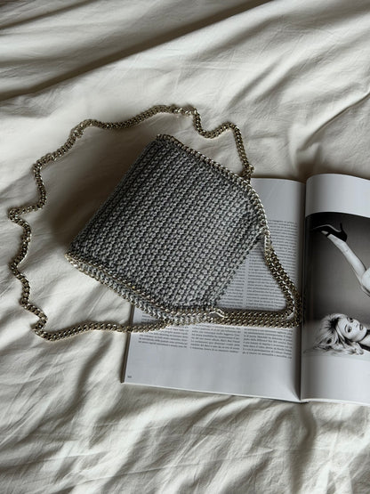 STAR bag mini// grigia chiara lurex argento