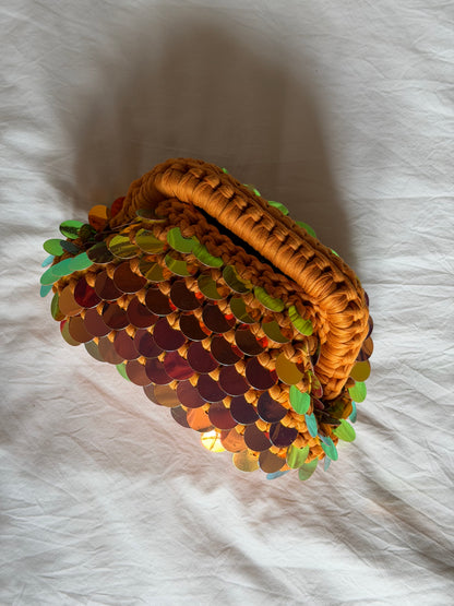 DISCO CLOUD bag mini// holo ocra con manico