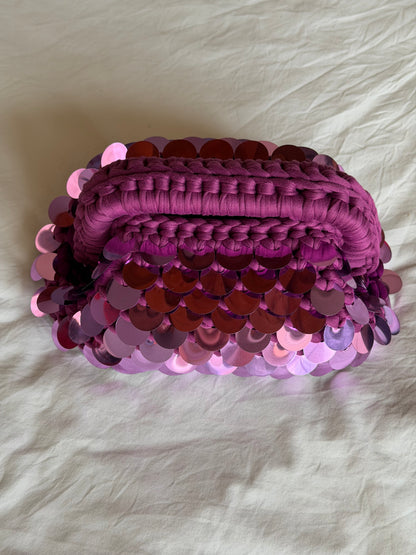 DISCO CLOUD bag mini//ciclamino con manico