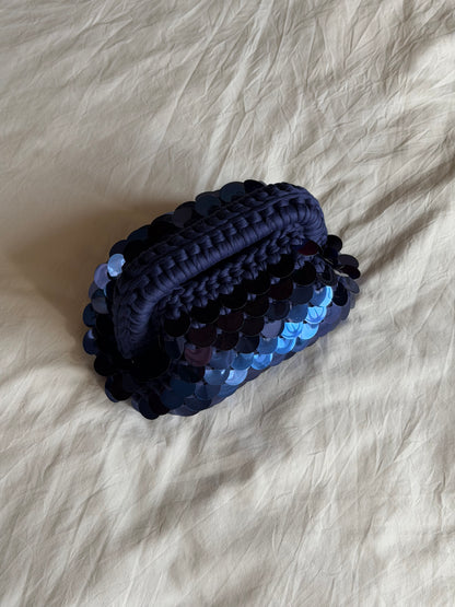 DISCO CLOUD bag mini//blu con manico