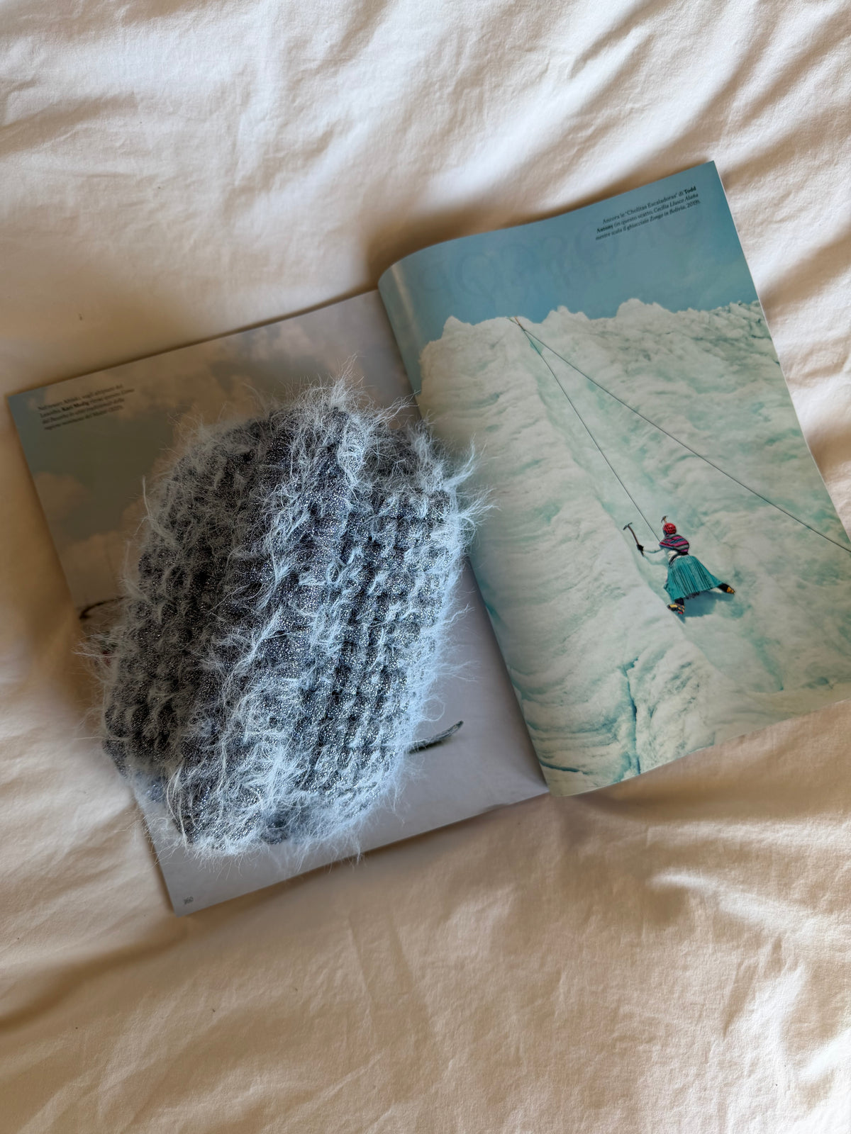 FLUFFY CLOUD bag standard// azzurra lurex con manico
