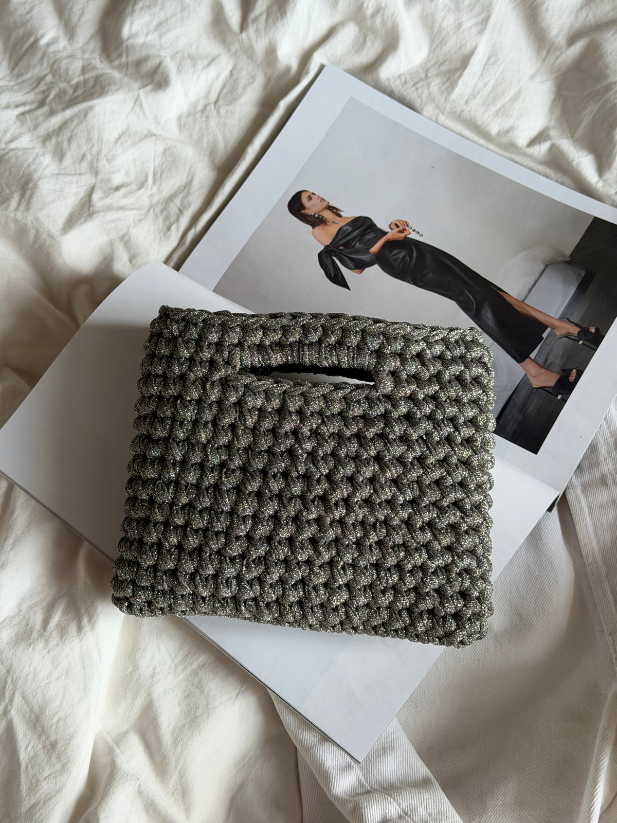 MINOU bag standard// grigia chiara lurex