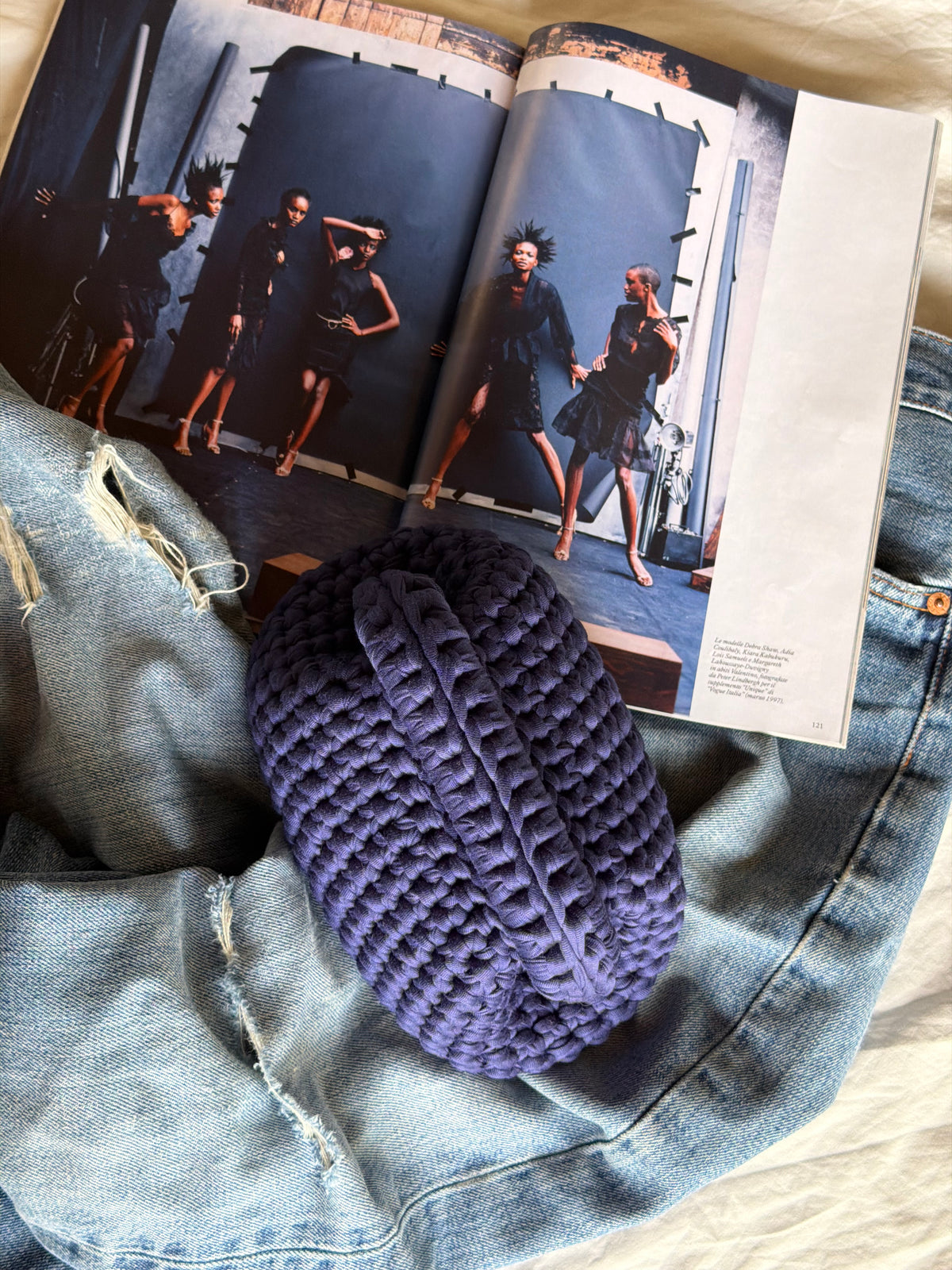 CLOUD bag mini// blu Navy con manico