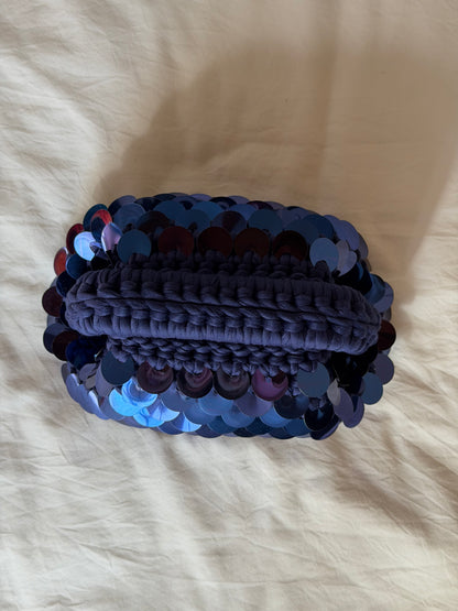 DISCO CLOUD bag mini//blu con manico