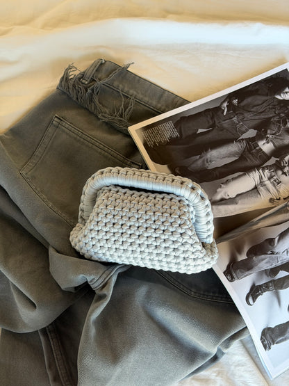CLOUD bag mini// grigia chiara con manico