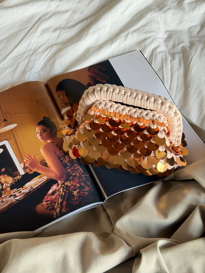 DISCO CLOUD bag mini// nocciola con manico