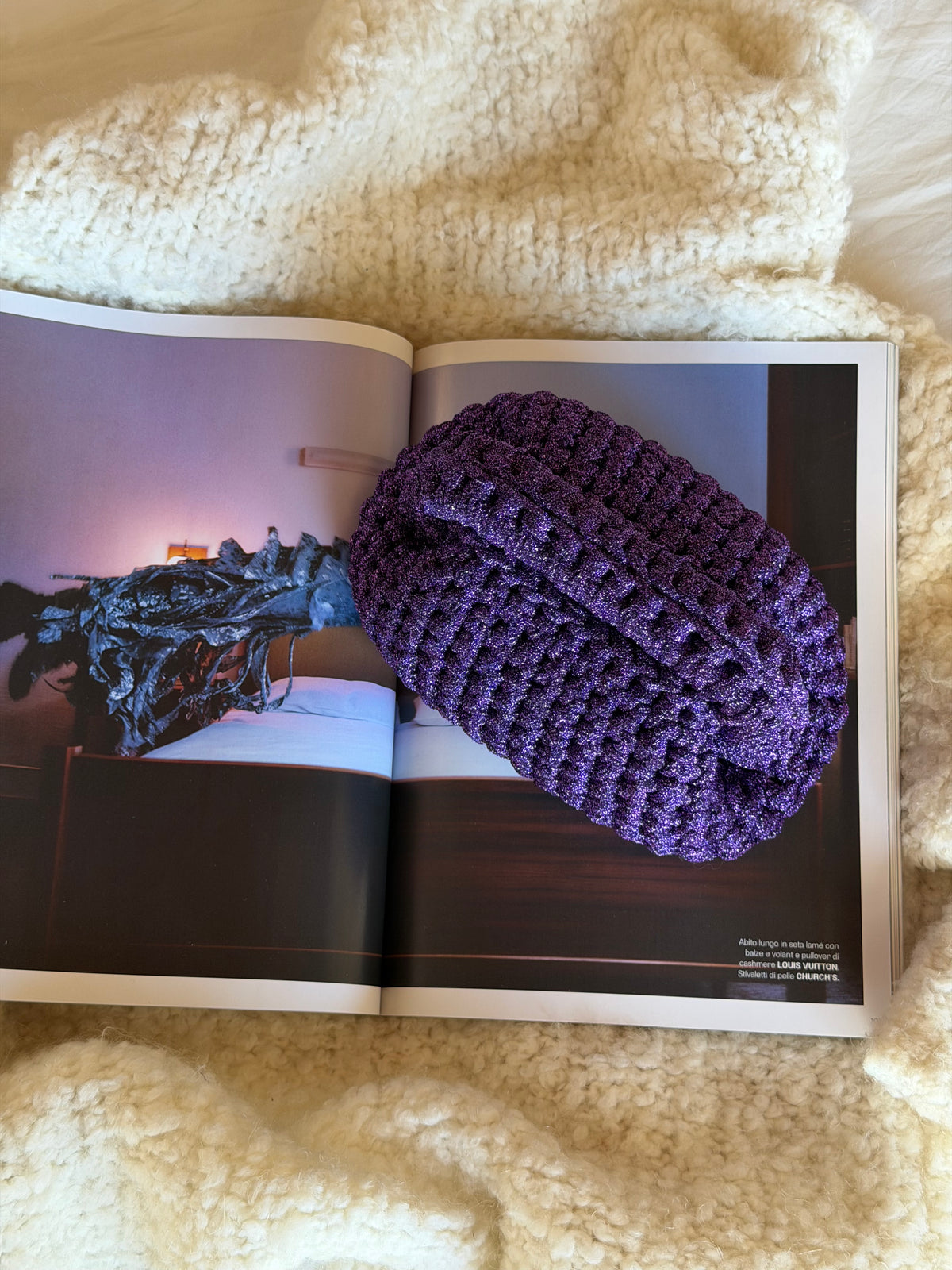 CLOUD bag mini// viola lurex con manico