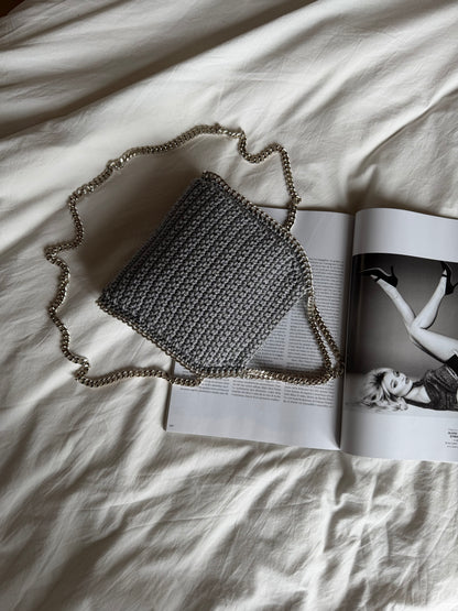 STAR bag mini// grigia chiara lurex argento