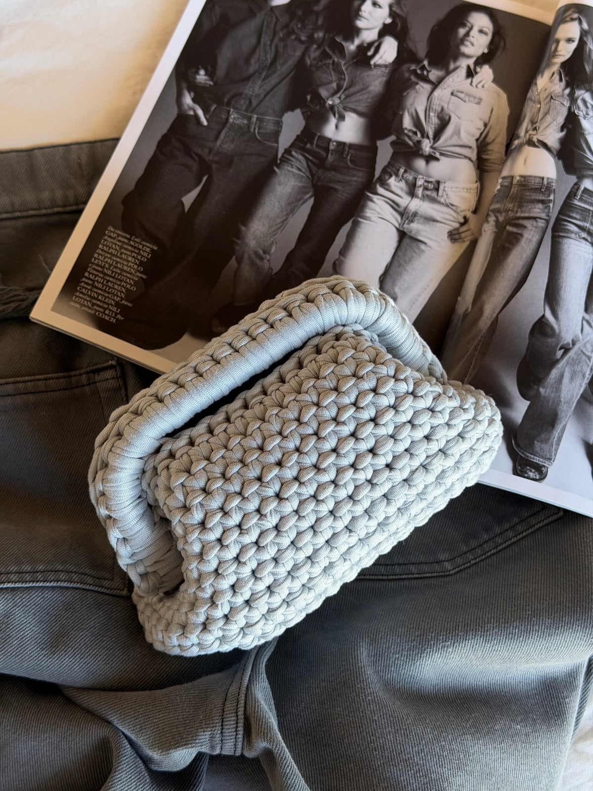 CLOUD bag mini// grigia chiara con manico