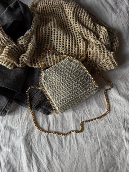 STAR bag mini// panna lurex argento