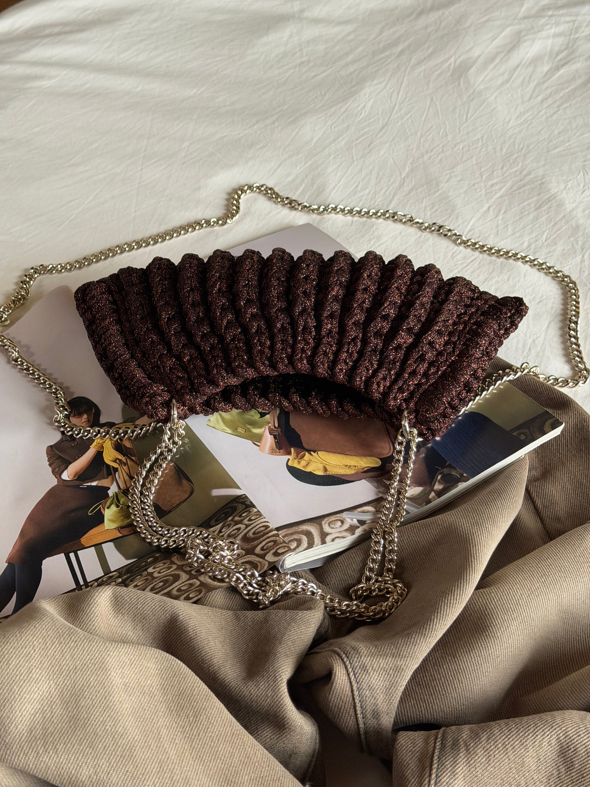 BONBON bag mini// marrone lurex