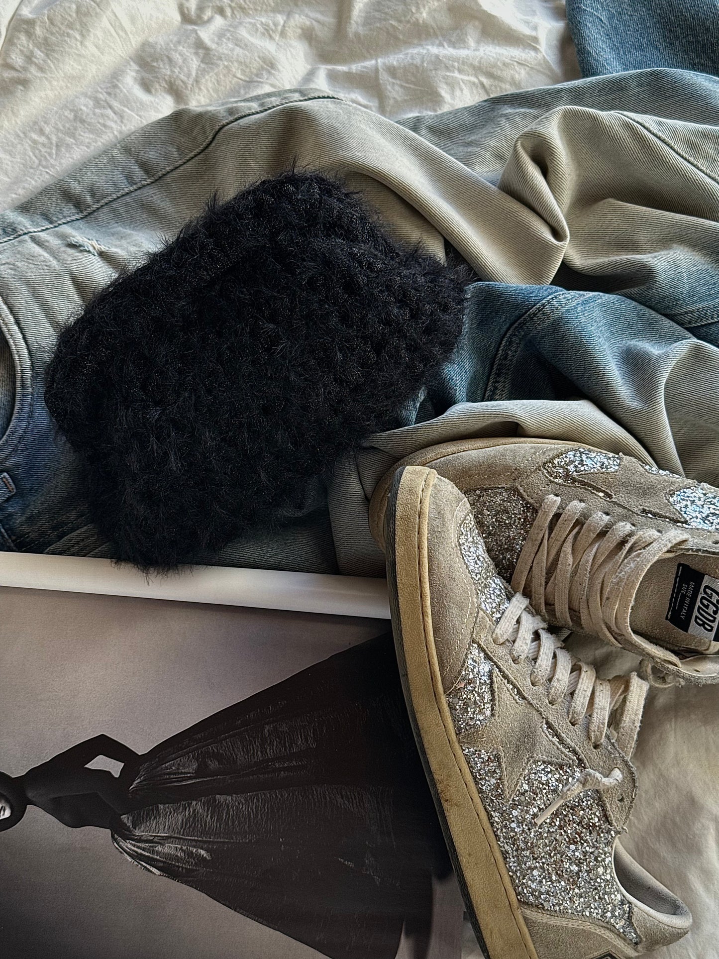 FLUFFY CLOUD bag standard// nera lurex con manico
