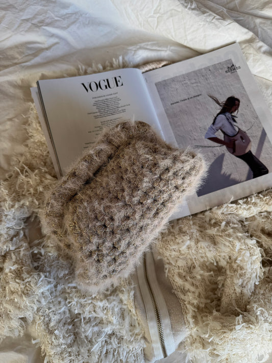 FLUFFY CLOUD bag standard// oro-argento lurex con manico