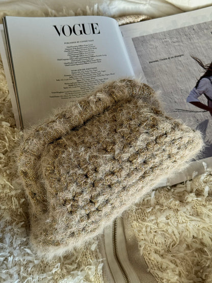 FLUFFY CLOUD bag standard// oro-argento lurex con manico