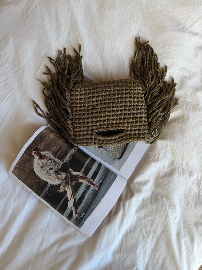 MINOU bag standard// oro scuro lurex con frange