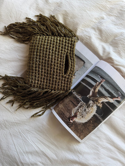 MINOU bag standard// oro scuro lurex con frange
