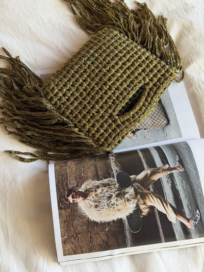MINOU bag standard// oro scuro lurex con frange