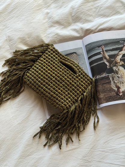 MINOU bag standard// oro scuro lurex con frange
