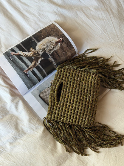 MINOU bag standard// oro scuro lurex con frange