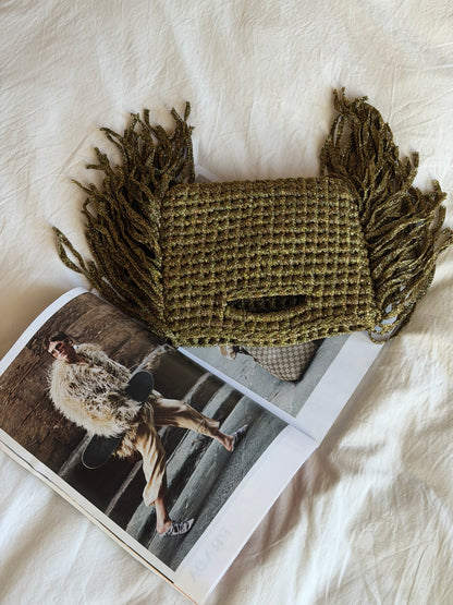 MINOU bag standard// oro scuro lurex con frange