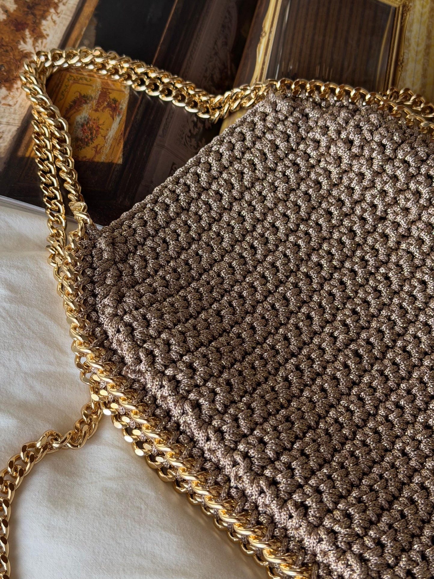 STAR bag mini// nocciola lurex