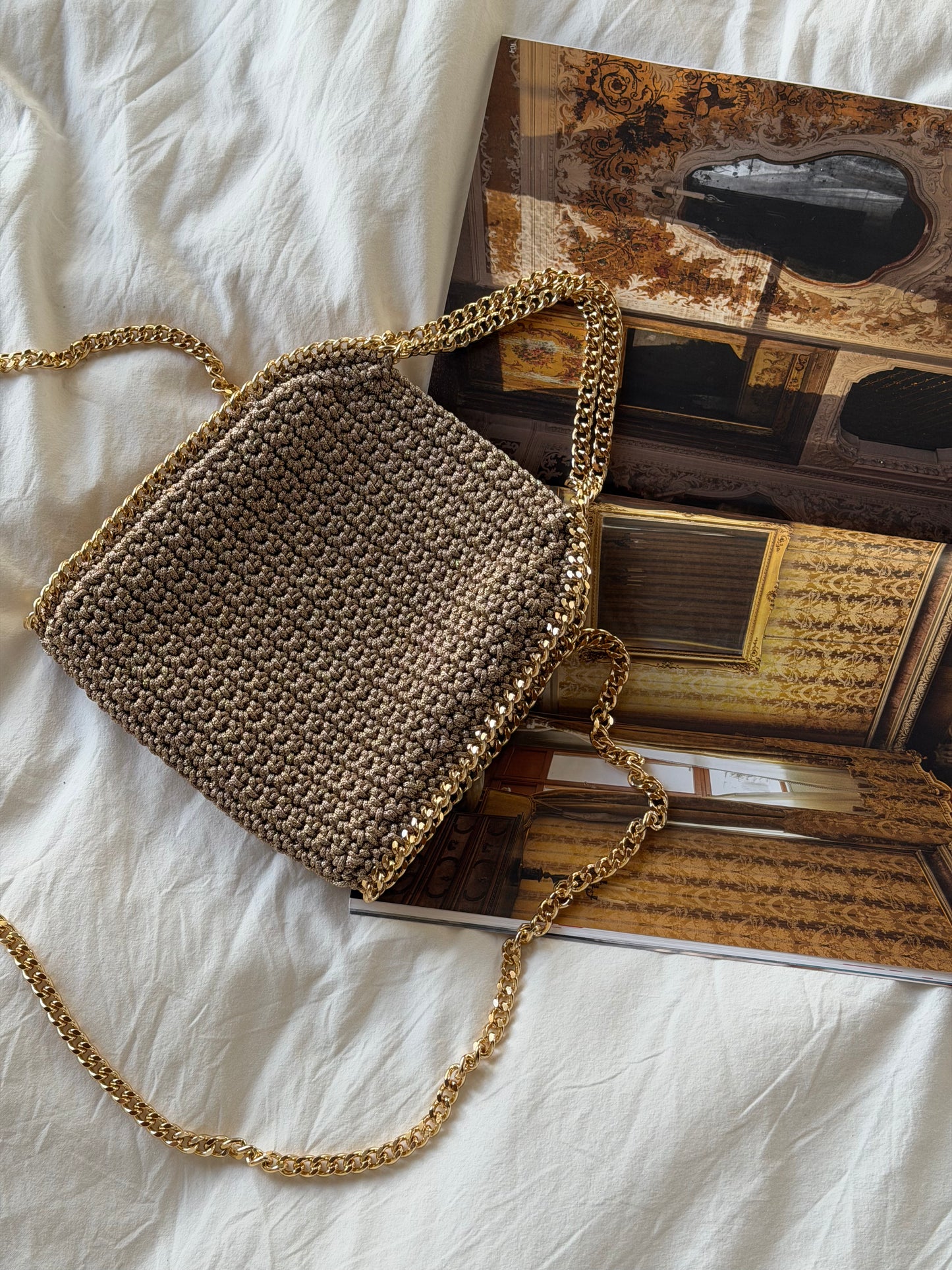 STAR bag mini// nocciola lurex